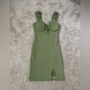 No Boundaries Olive Green Midi Dress